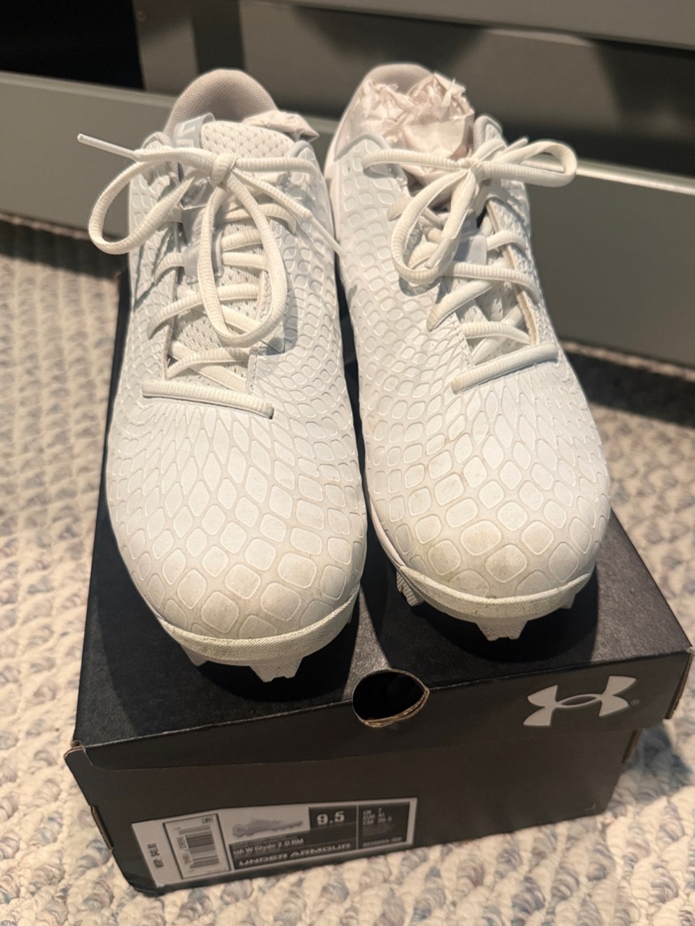 Under Armour Kids White Textured Athletic Sneakers